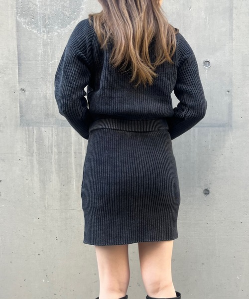 Roger&Raw セットアップ リブジップアップ＆ミニスカートセット