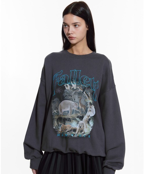 トレーナー スウェット A'GEM/9 × .kom「FALLETT/ファレット」SERENGETI SWEATSHIRT/セレンゲティ スウェットシ