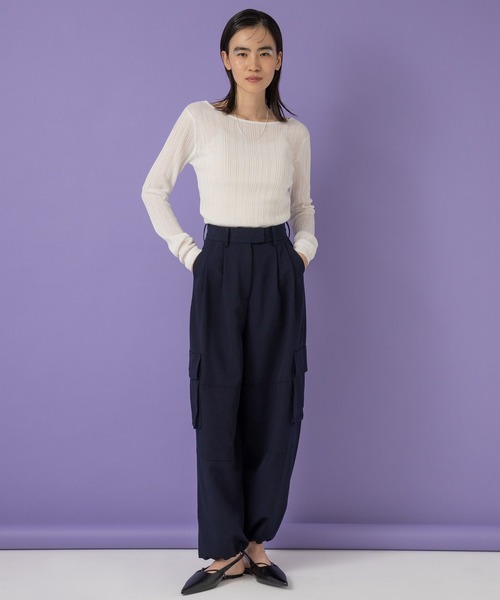 ニット セーター 「eL」14G Random Stripe Sheer Pullover/103543 レディース ニット セーター 「eL」14G Random Stripe Sheer Pullover
