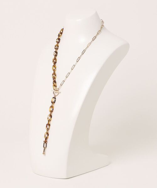 アクリルチェーン ロングネックレス+ブレスレット＋ピアス 3点