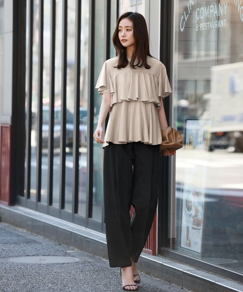 ELFRANK tシャツ フレアスリーブティアードトップス「洗える