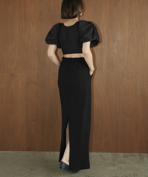 CLANE（クラネ） ロング スカート RIB STRIPE STRAIGHT SKIRT