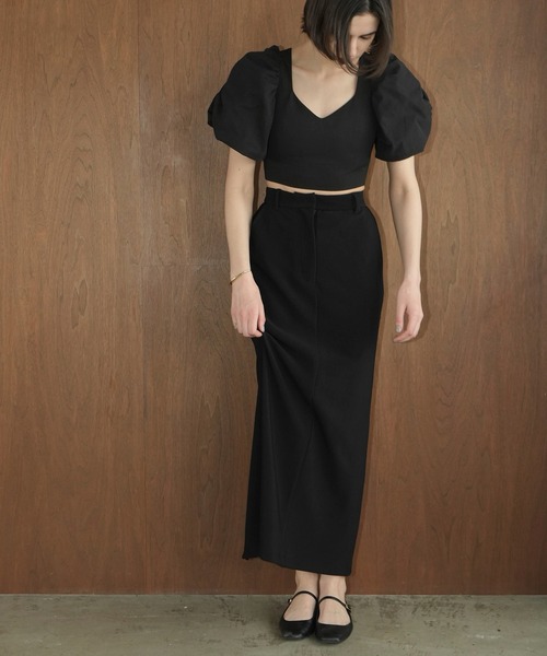 CLANE（クラネ） ロング スカート RIB STRIPE STRAIGHT SKIRT