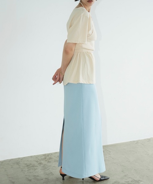 CLANE（クラネ） ロング スカート RIB STRIPE STRAIGHT SKIRT