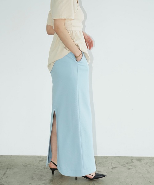 CLANE（クラネ） ロング スカート RIB STRIPE STRAIGHT SKIRT