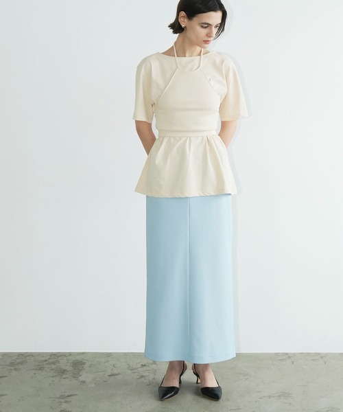 タグ付　CLANE クラネ　RIB STRIPE STRAIGHT SKIRT CLANE（クラネ） ロング スカート RIB STRIPE STRAIGHT SKIRT