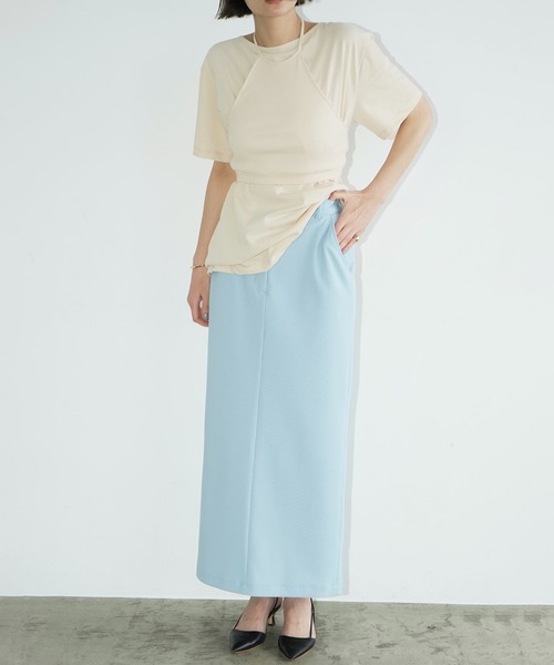 CLANE（クラネ） ロング スカート RIB STRIPE STRAIGHT SKIRT