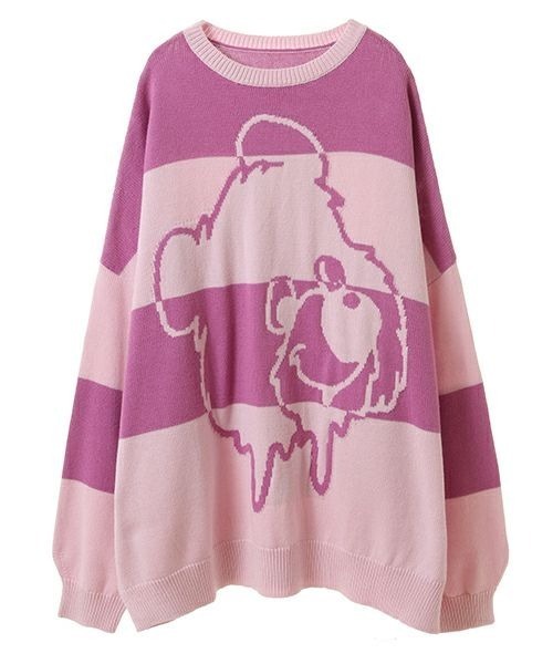 ニット セーター MELTY BEAR BORDER ニット レディース メンズ
