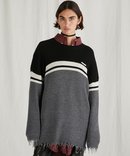 ニット セーター ボーダーオーバーニット / Border Over Knit レディース メンズ