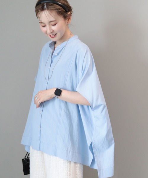 ブラウス シャツ 「接触冷感」 パフスリーブシャツ レディース AMERICAN HOLIC シャツ ブラウス 接触冷感ポンチョフレンチ