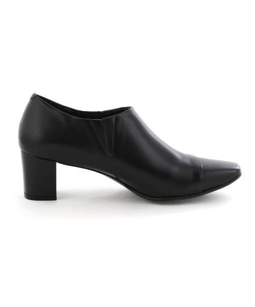 卑弥呼☆23.0 撥水レザースクエアトゥブラックパンプス /623103 黒