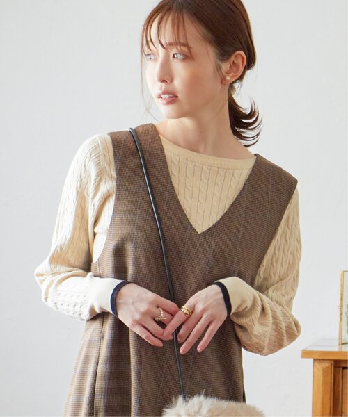 IKKA LOUNGE ニット セーター ミニケーブルニットプルオーバー