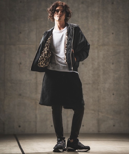 GLIMCLAP ブルゾン アウター mj10215- Ripstop nylon × shaggy leopard