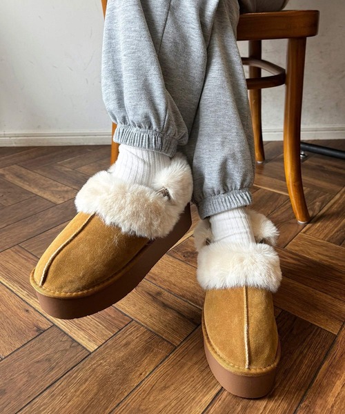 shopnikoniko（ショップにこにこ） スリッポン ムートンスリッパ