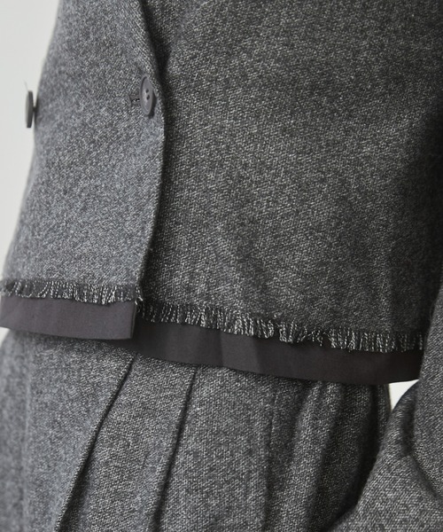 パイピングショートジャケット ANGIE ジャケット テーラードジャケット パイピング ショート