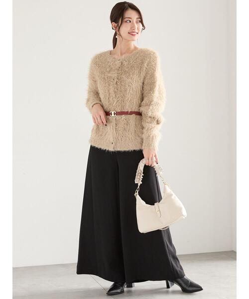 Te chichi カーディガン ラメロングシャギーニット レディース