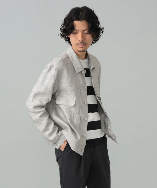 ブルゾン アウター 「別注」Jeanik / リネン 2ndタイプ ブルゾン メンズの画像