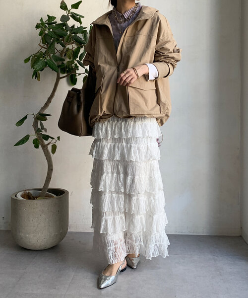 doudou レースティアードスカート DouDou スカート レースティアードスカート : ZOZOTOWN Yahoo!店