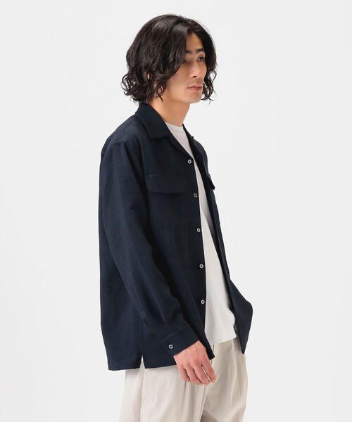 B:MING by BEAMS【タグ付き・未使用品】ナイロンオープンカラーシャツ B：MING by BEAMS シャツ 「セットアップ対応」リネンライク
