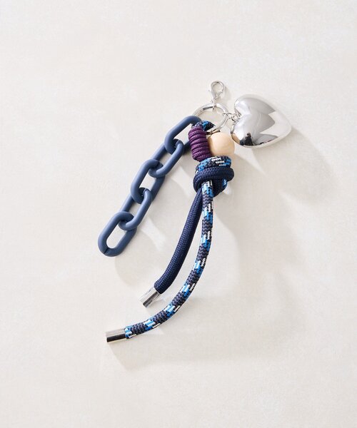 チャーム 「インフルエンサーuchida企画」ハート付きロープストラップ/バッグチャーム レディースの画像