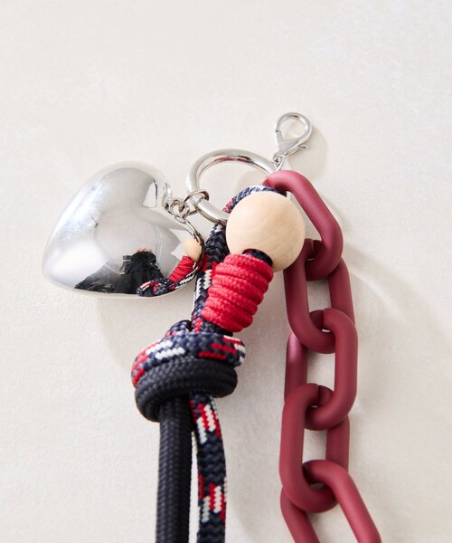 チャーム 「インフルエンサーuchida企画」ハート付きロープストラップ/バッグチャーム レディースの画像