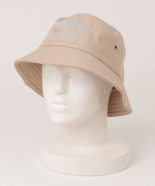 BURBERRY」 刺繍ハット M ベージュ レディース BURBERRY バーバリー