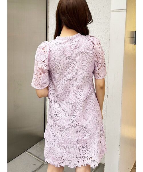 may　GOLDSinfinity 紫色レース模様ミニワンピース may様 専用 GOLDSinfinity 紫色レース模様ミニワンピース