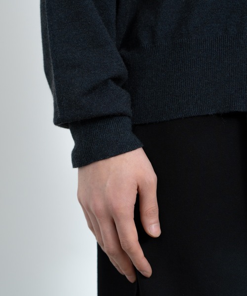 SINSSニットポロカーディガン　M チャコール Knit polo cardigan / ニットポロカーディガン（カーディガン