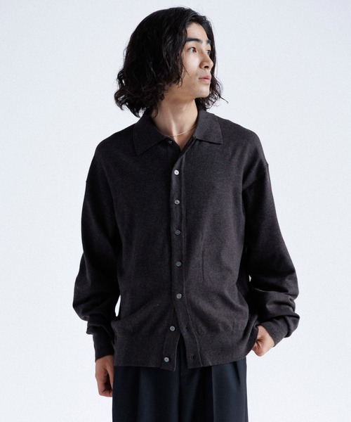SINSS カーディガン Knit polo cardigan / ニットポロカーディガン