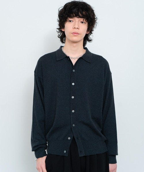 sinss メッシュニットポロカーディガン Mesh knit polo cardigan / メッシュニットポロカーディガン