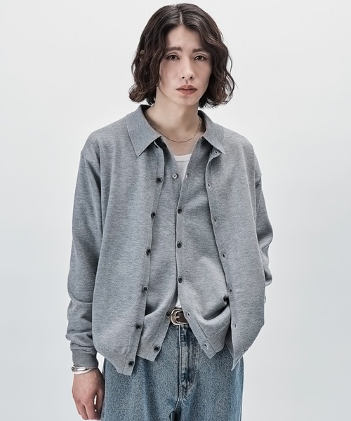 SINSS カーディガン Knit polo cardigan / ニットポロカーディガン