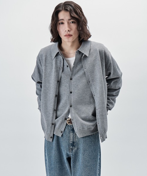 SINSS カーディガン Knit polo cardigan / ニットポロカーディガン
