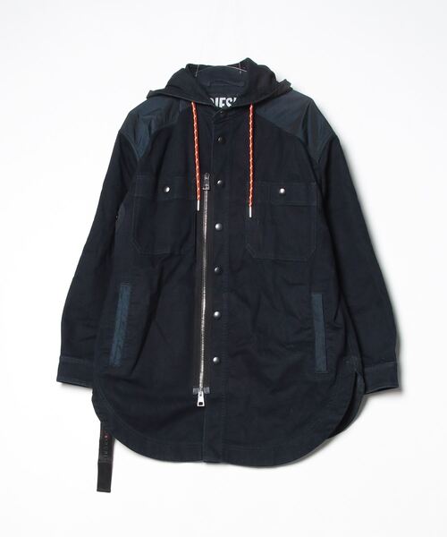 DIESEL リフレクティブ マウンテンパーカー ブラック/グレー DIESEL 「DIESEL」 マウンテンパーカー X-SMALL ブラック メンズ