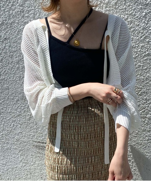 「archives」 ニットボレロ MEDIUM オフホワイト レディース_画像4