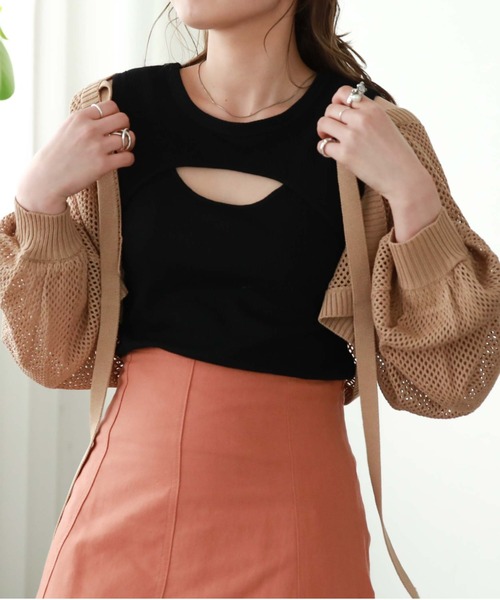 「archives」 ニットボレロ MEDIUM オフホワイト レディース_画像8