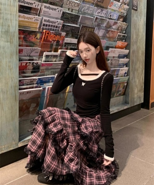 gossip!ロサンゼルス スカート Y2Kヴィンテージ風 チェック柄