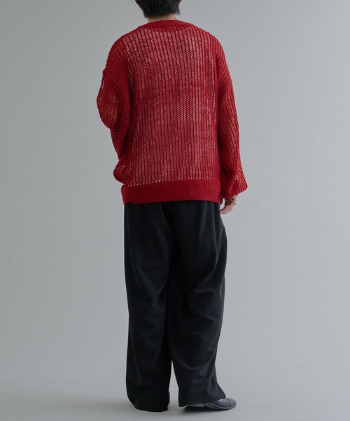 epnok セーター ニット モヘアライクメッシュルーズニット メンズ