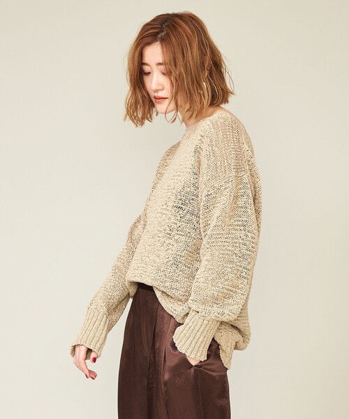 conte ニット セーター 「conte」テープヤーン ボートネック