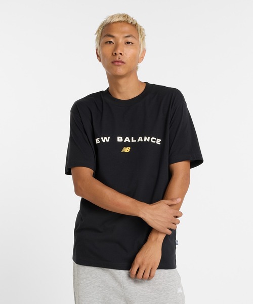 New Balance - New Balance スタックドロゴショートスリーブTシャツ ブラック 2XL New Balance ニューバランス ショートスリーブTシャツ new