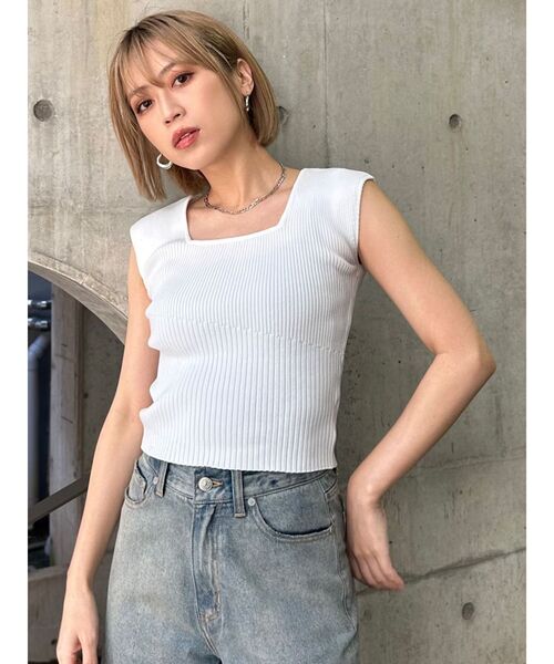 MURUA（ムルーア） タンクトップ ノースリーブ 2wayフレンチスリーブ