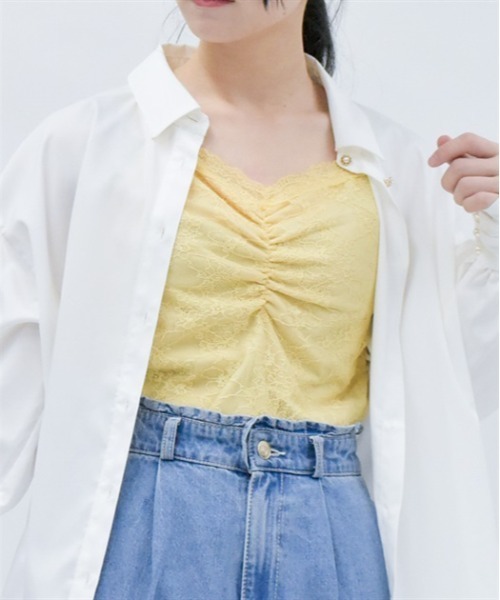 axes femme（アクシーズ ファム） タンクトップ ノースリーブ ギャザー