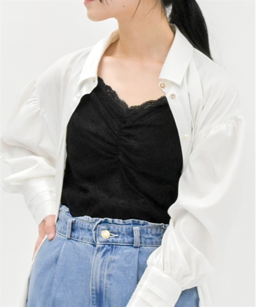 axes femme（アクシーズ ファム） タンクトップ ノースリーブ ギャザー