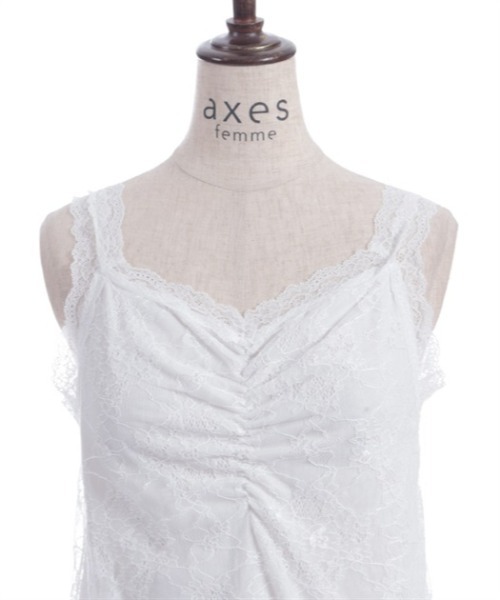 axes femme（アクシーズ ファム） タンクトップ ノースリーブ ギャザー