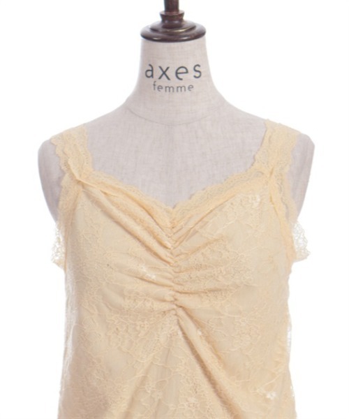 axes femme（アクシーズ ファム） タンクトップ ノースリーブ ギャザー