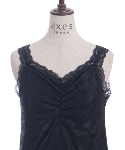 axes femme（アクシーズ ファム） タンクトップ ノースリーブ ギャザー