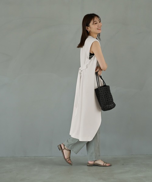 ベスト ジレ 「LUXE」フロントカーブロングジレ レディース STYLE DELI ベスト ジレ 「LUXE」フロントカーブロングジレ