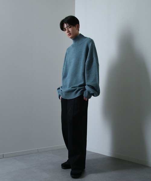 「Nilway」 タートルネックニット LARGE グリーン メンズ_画像3