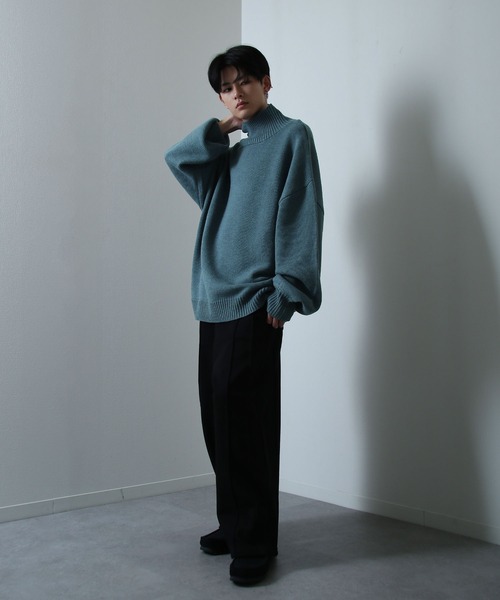 「Nilway」 タートルネックニット LARGE グリーン メンズ_画像5