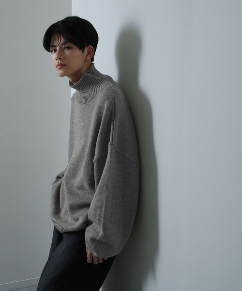 「Nilway」 タートルネックニット LARGE グリーン メンズ_画像7