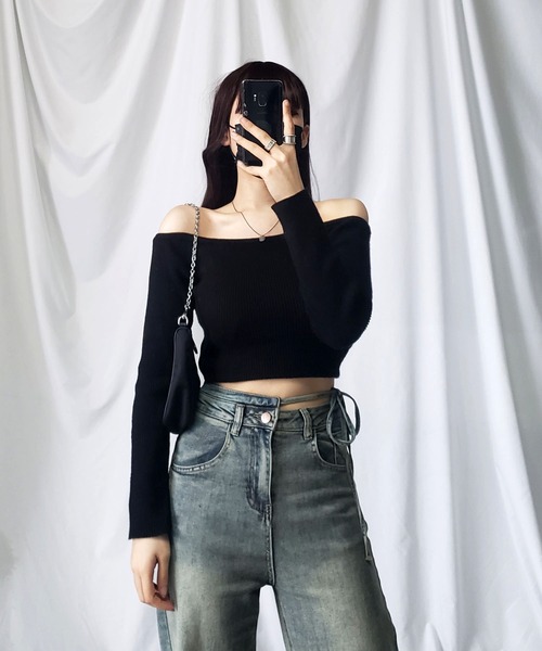[me+em select] обработка Denim брюки MEDIUM голубой женский 